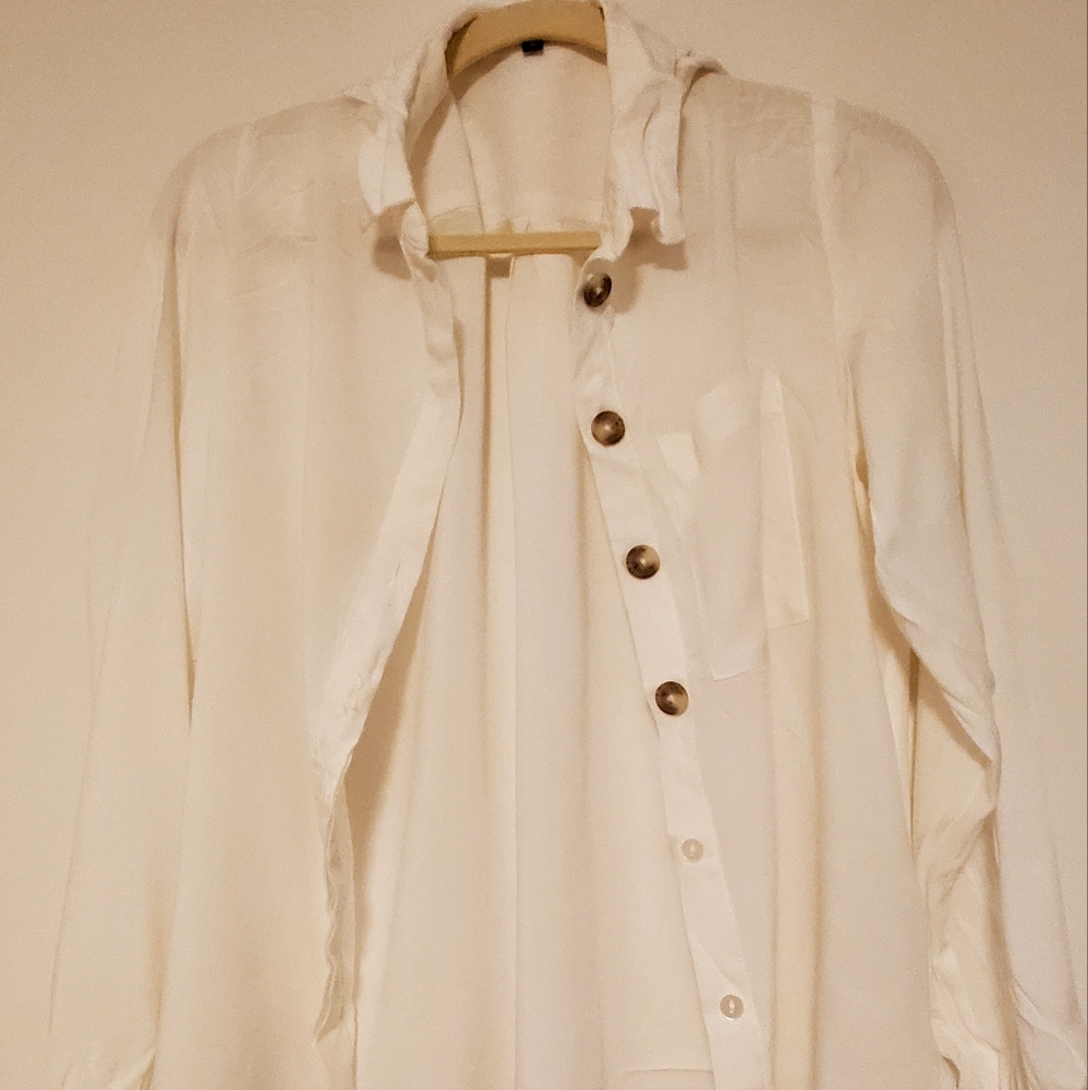 Cream / White Button-Up
